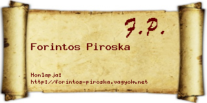 Forintos Piroska névjegykártya