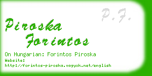 piroska forintos business card
